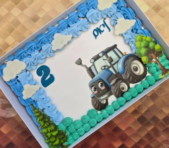 עוגת גן מעוצבת טרקטורים