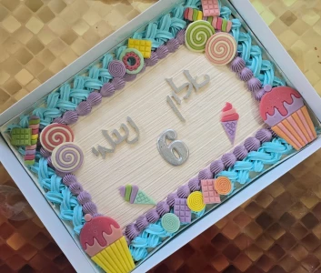 עוגת גן מעוצבת גלידות ושוקולדים